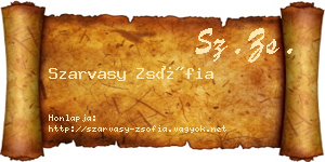 Szarvasy Zsófia névjegykártya