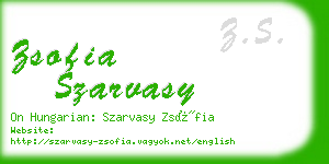 zsofia szarvasy business card